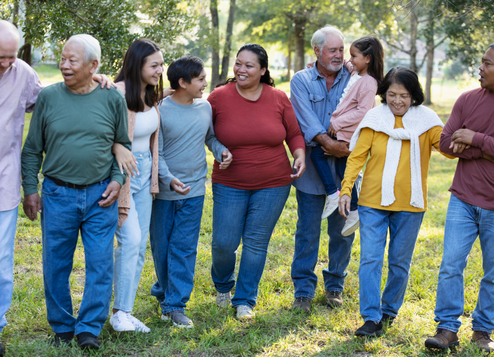 Group of people holding hands