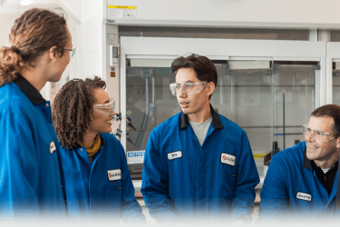 Four Gilead researchers in a lab.