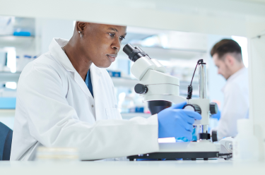 A female scientist working 