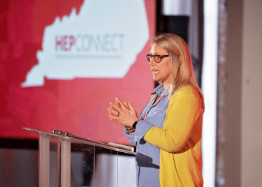 A women giving speech