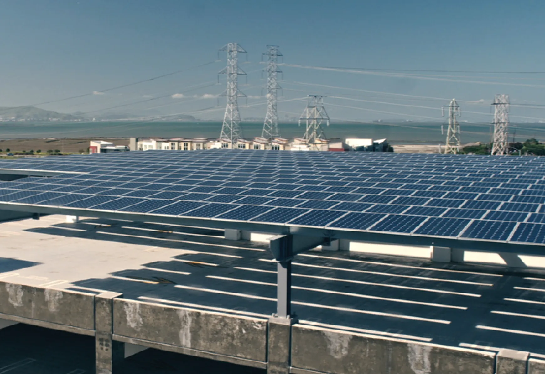 An array of solar panels